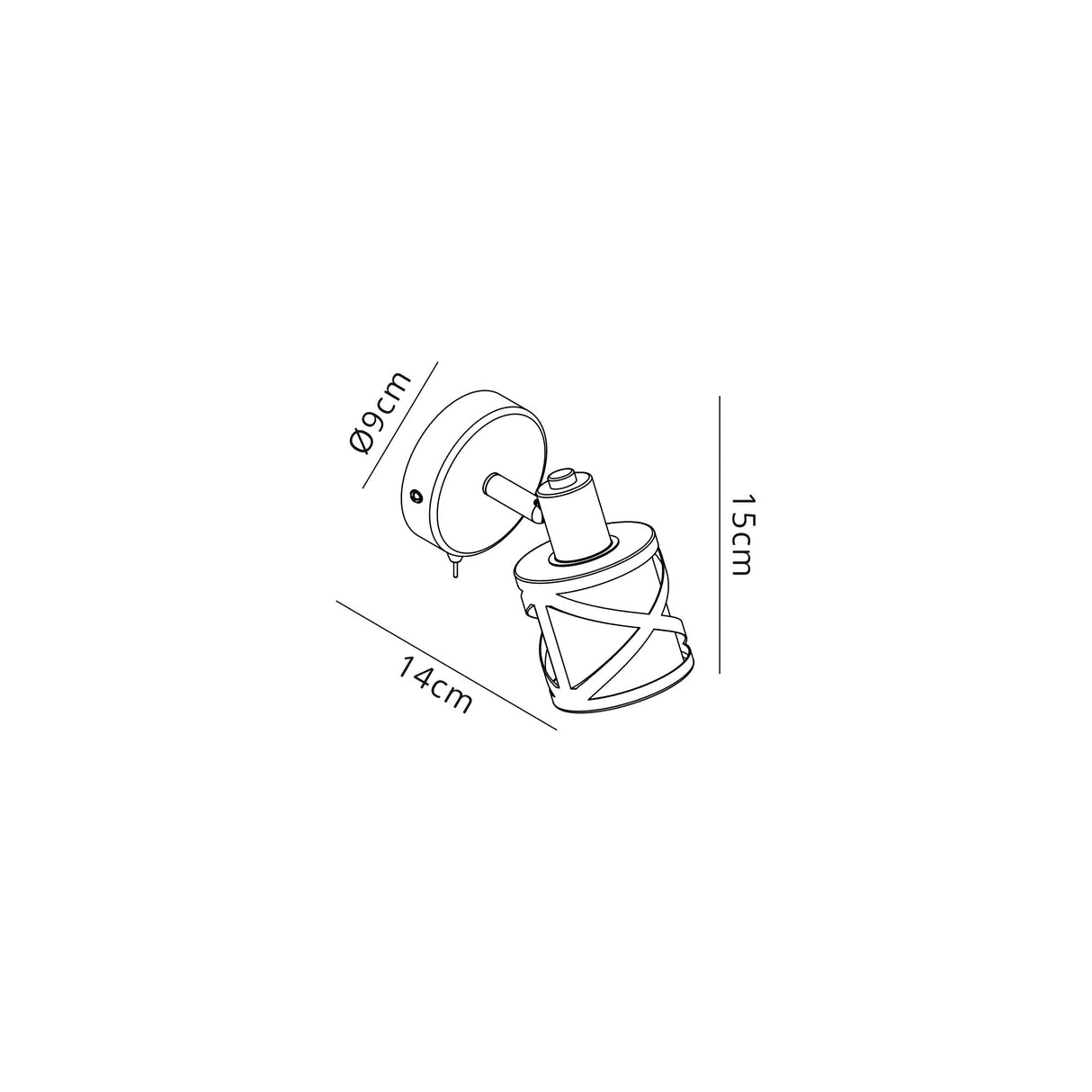 Ritchie 1 Light Switched Spotlight E14, Matt Grey/Polished Chrome/Cognac
