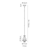 Munro (FRAME ONLY) Pendant, 1 x E27, Polished Nickel