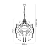 Irons Dimmable Pendant, 24 x 1.7W LED, 3000K, 3150lm, Polished Chrome, 3yrs Warranty