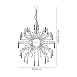 Irons Dimmable Pendant, 40 x 3.4W LED, 3000K, 10500lm, Polished Chrome, 3yrs Warranty Item Weight: 21.5kg