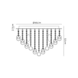 Murray Ceiling, 6 Light E14, Polished Chrome/Crystal