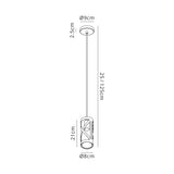 Ritchie 1 Light Pendant E14, Oiled Bronze/Polished Chrome/Amber