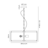 Stuckey Pendant, 4 Light E27, Matt Black