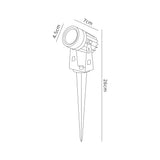 Dunn Spike/Wall Light, 1 x 3W LED, 3000K, 210lm, 30 Degree, IP65, Grey/Black, c/w 2m Cable, 3yrs Warranty