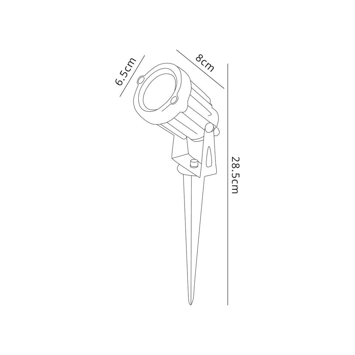 Dunn Spike/Wall Light, 1 x 7W LED, 3000K, 490lm, 30 Degree, IP65, Grey/Black, c/w 2m Cable, 3yrs Warranty