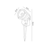 Dunn Spike/Wall Light, 1 x 15W LED, 3000K, 1050lm, 30 Degree, IP65, Grey/Black, c/w 2m Cable, 3yrs Warranty