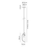 Watson Pendant 2m, 1 x G9, Brass/Polished Chrome & Cognac Glass