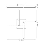 Bennett 4 Flush Ceiling, 4 x 6W LED, 4000K, 2210lm, IP44, Sand Black, 3yrs Warranty