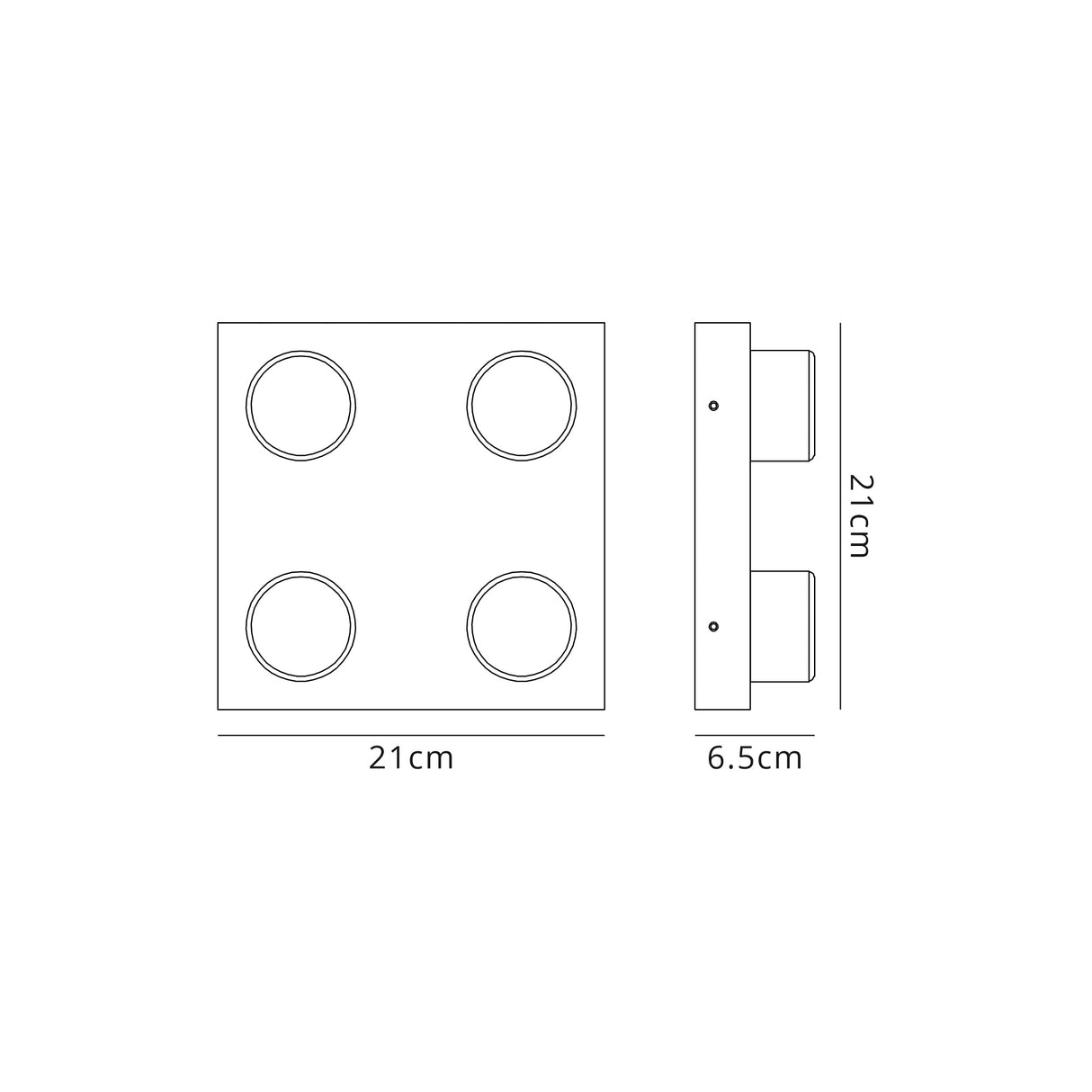 Coady 4 Light Fixed Ceiling, 4 x 5W LED, 4000K, 1700lm, IP44, Sand Black, 3yrs Warranty