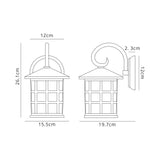 Stuckey Down Round Grid Wall Lamp, 1 x E27, IP44, Antique Bronze/Clear Glass, 2yrs Warranty