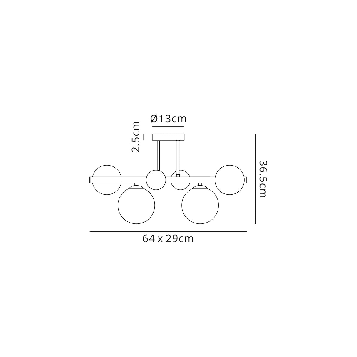 Suggett Semi Flush Ceiling Light, 4 x G9, Polished Chrome/Iridescent Glass