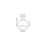 Chisholm Round Ceiling Flush, 1 Light Flush Fitting E27, Mocha/Amber Glass