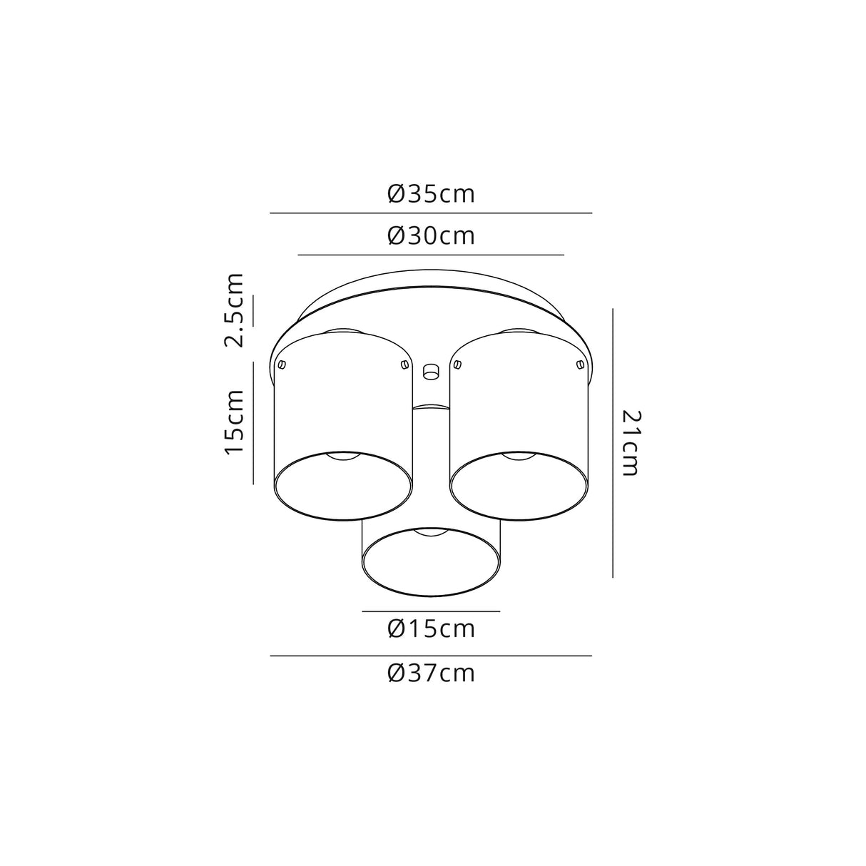 Chisholm Round Ceiling Flush, 3 Light Flush Fitting, Mocha/Amber Glass