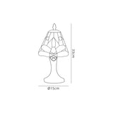 Hinnigan Tiffany Table Lamp, 1 x E14, Black/Gold, Purple/Pink/Crystal Shade