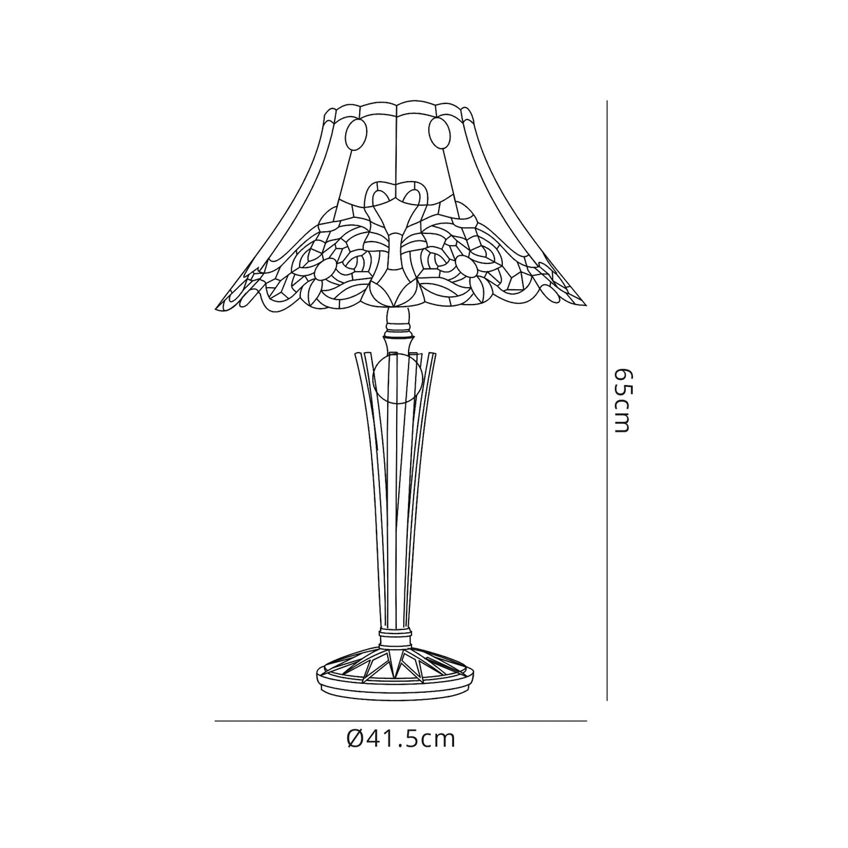 Symm Tiffany Table Lamp, 2 x E27, Red / Orange / Crystal / Black