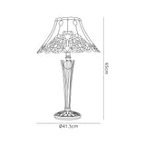 Symm Tiffany Table Lamp, 2 x E27, Red / Orange / Crystal / Black