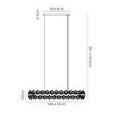 Byrne Oblong Linear Pendant 14 Light G9 Polished Chrome/Crystal