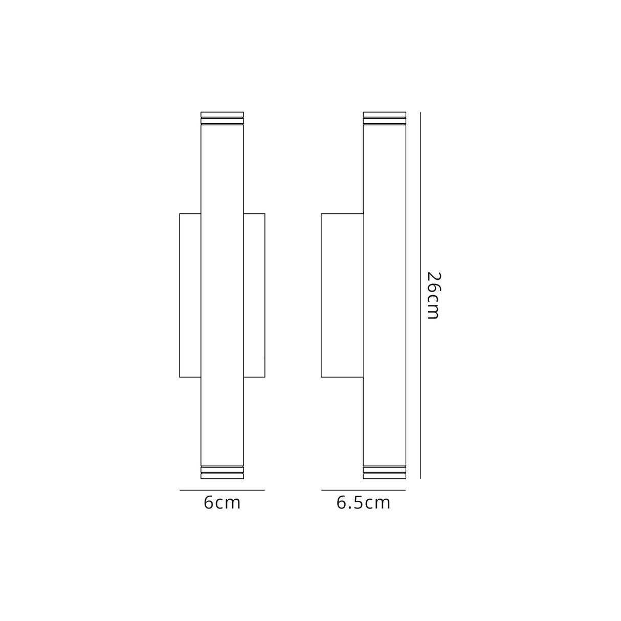 Robson Wall Lamp, 2 x 3W LED, 3000K, 300lm, IP54, Black, 3yrs Warranty