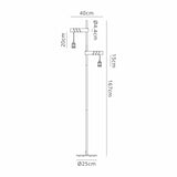 Tiler Floor Lamp, 2 x E27, Medium Oak/Antique Brass