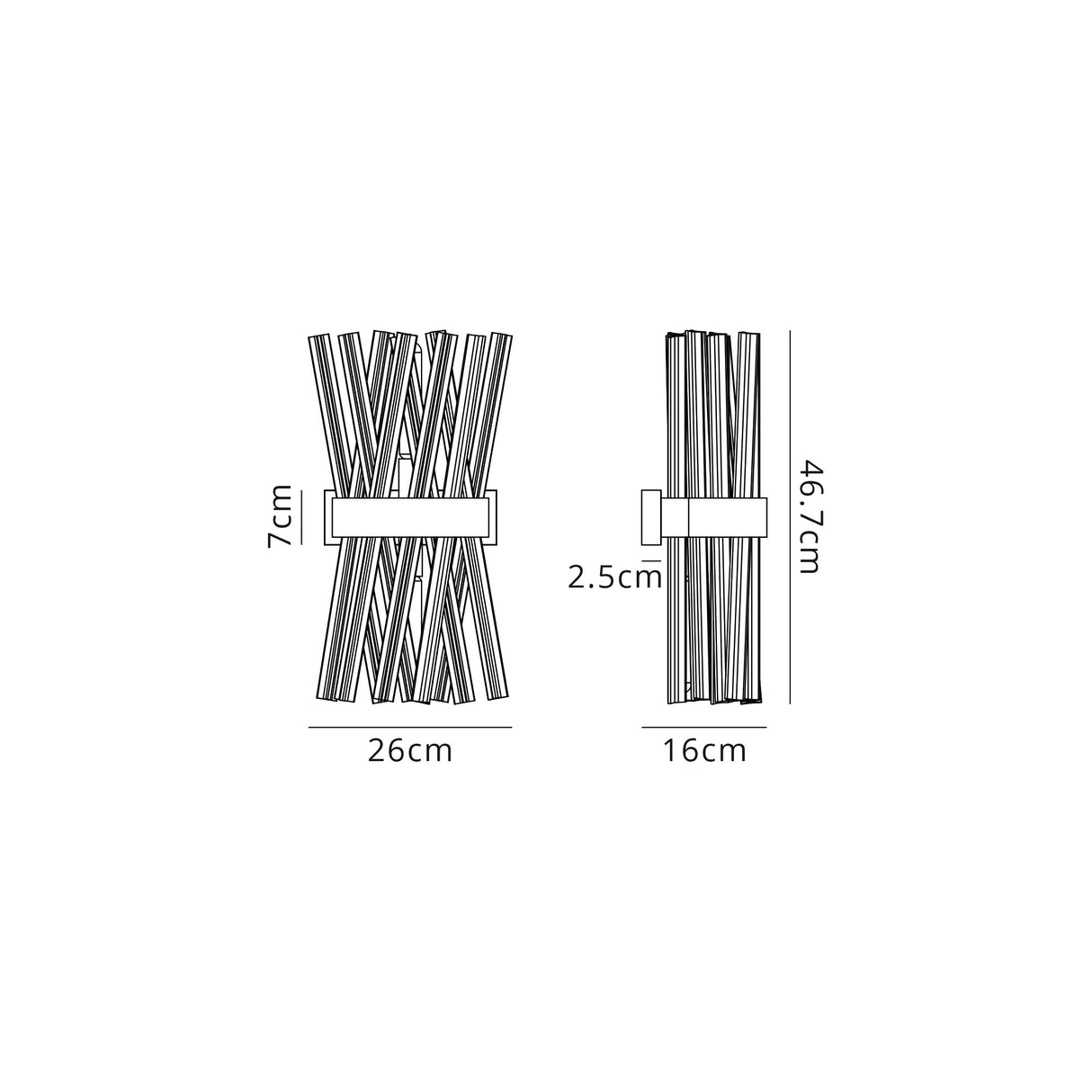 Harris 2 Light E14, Wall Light E14, Brown Oxide / Champagne Glass