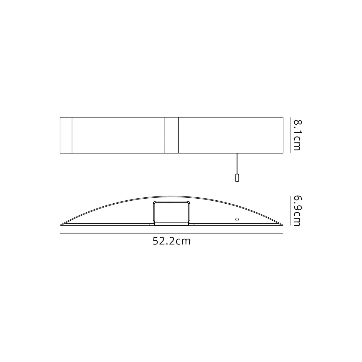 Baker Bathroom Wall Lamp c/w Shaver Socket & Pull Switch, 1 x 10W LED, 4000K, 900lm, IP44, Black, 3yrs Warranty