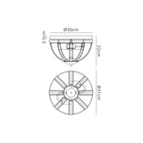 Ellison Round Flush, 2 Light E27, Polished Nickel