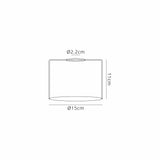 Lathen 150x110mm Short Cylinder (B) Lined Chrome Glass Shade