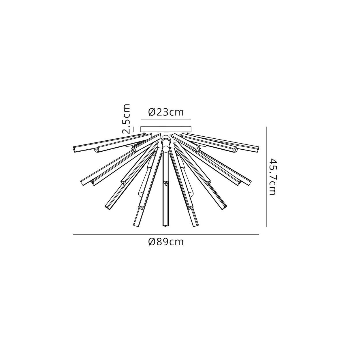 Harris 8 Light E27, Semi Flush Brown Oxide / Smoke Glass