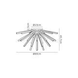 Harris 8 Light E27, Semi Flush Brown Oxide / Smoke Glass