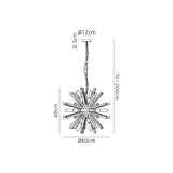 Harris 10 Light E14, Round Pendant Polished Nickel / Champagne Gold Glass