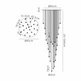 Lathen Polished Chrome 24 Light G9 Universal 5m Round Multiple Pendant, Suitable For A Vast Selection Of Glass Shades, Item Weight: 15.6kg