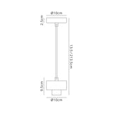 Berry Suspension Kit, 1 x E27, Matt Black / Walnut / Black Fabric