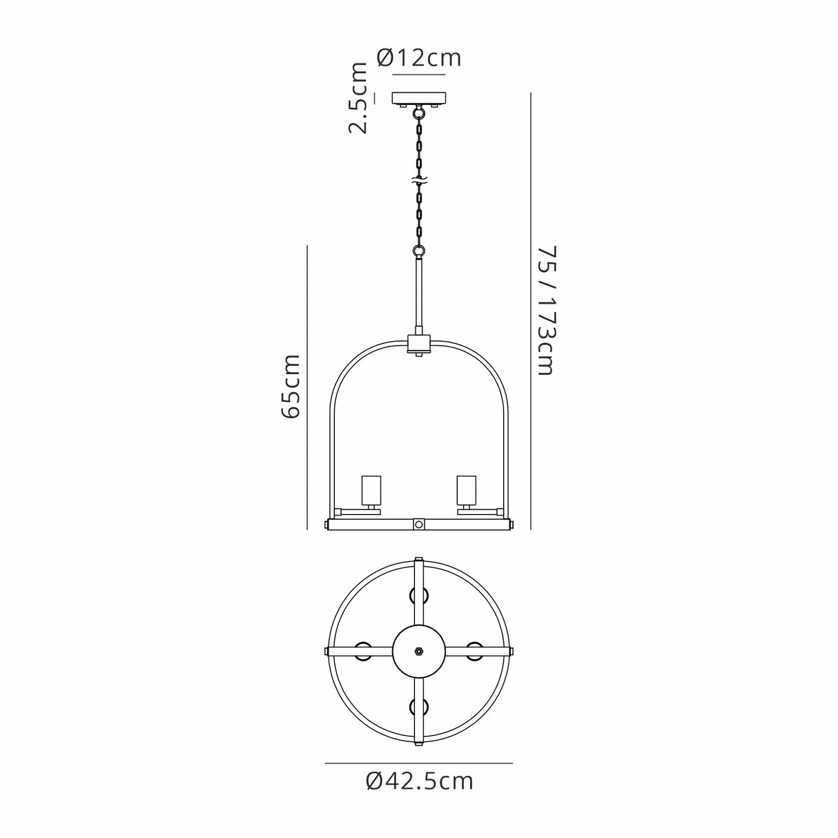Atkins Pendant/Semi Flush Round 4 Light E27, Antique Bronze / Brown Oxide / Wood