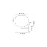 Cunnington Small Oval Ball Wall Light 1 Light E27 Matt Black Base With Frosted White Glass Globe