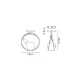 Kay Double Ring Ceiling Flush, 1 Light E27, Matt Black / Painted Gold, G95/120 Lamp Recommended