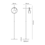 Kay Double Ring Floor Lamp, 1 Light E27, Matt Black / Painted Gold, G95/120 Lamp Recommended