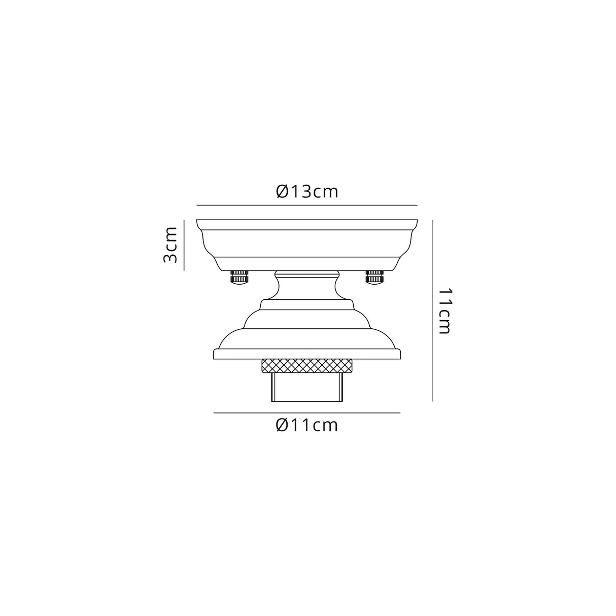 Holloway Flush Ceiling Fitting, 1 x E27, Graphite