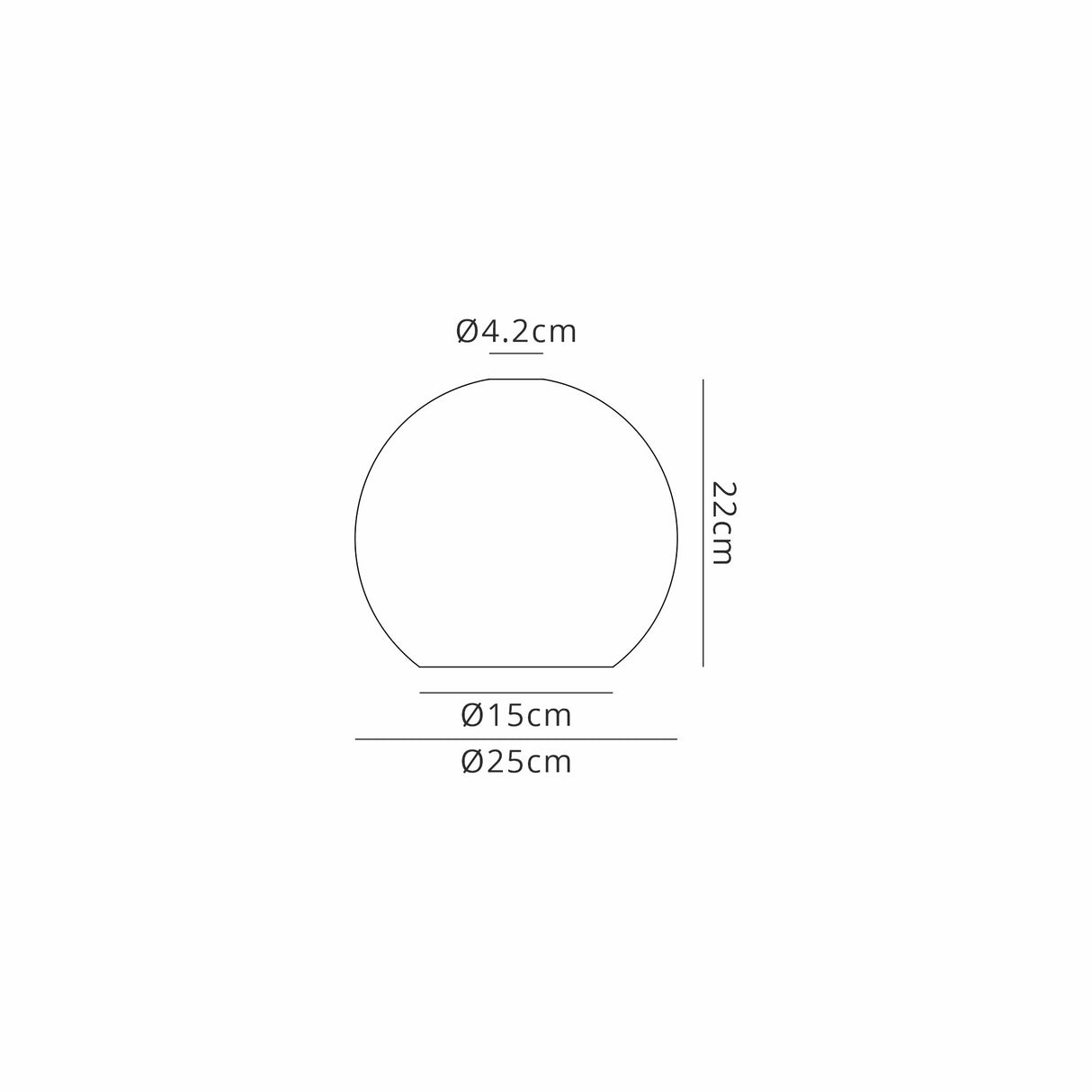 Allardyce 25cm Globe Glass (B), Smoke Fade/Clear