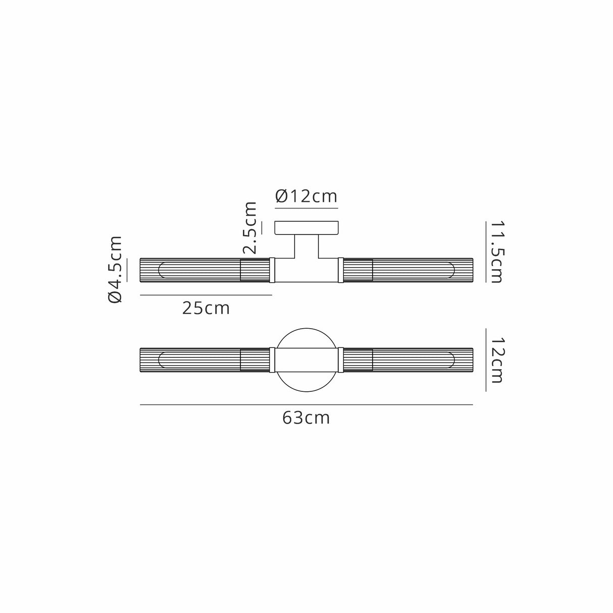 Ferdinand 2 Light Wall/Ceiling, E27, IP44, Satin Black
