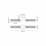 Ferdinand 2 Light Wall/Ceiling, E27, IP44, Satin Nickel