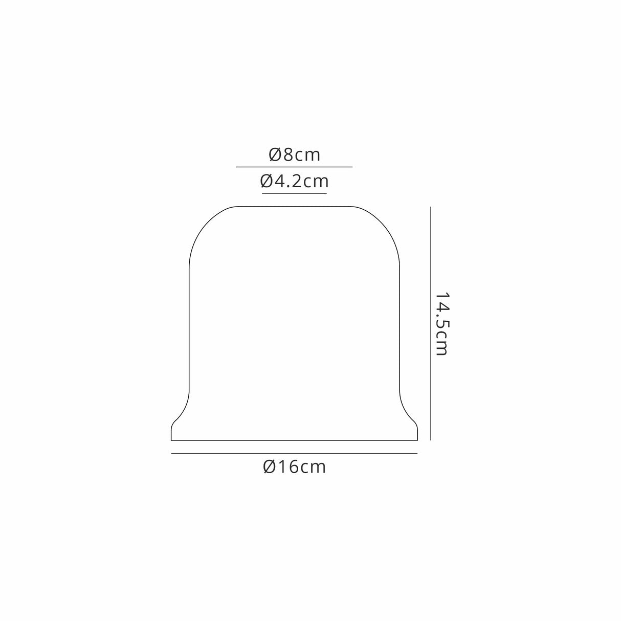 Robson Bell 16cm Glass Shade (H), Smoke