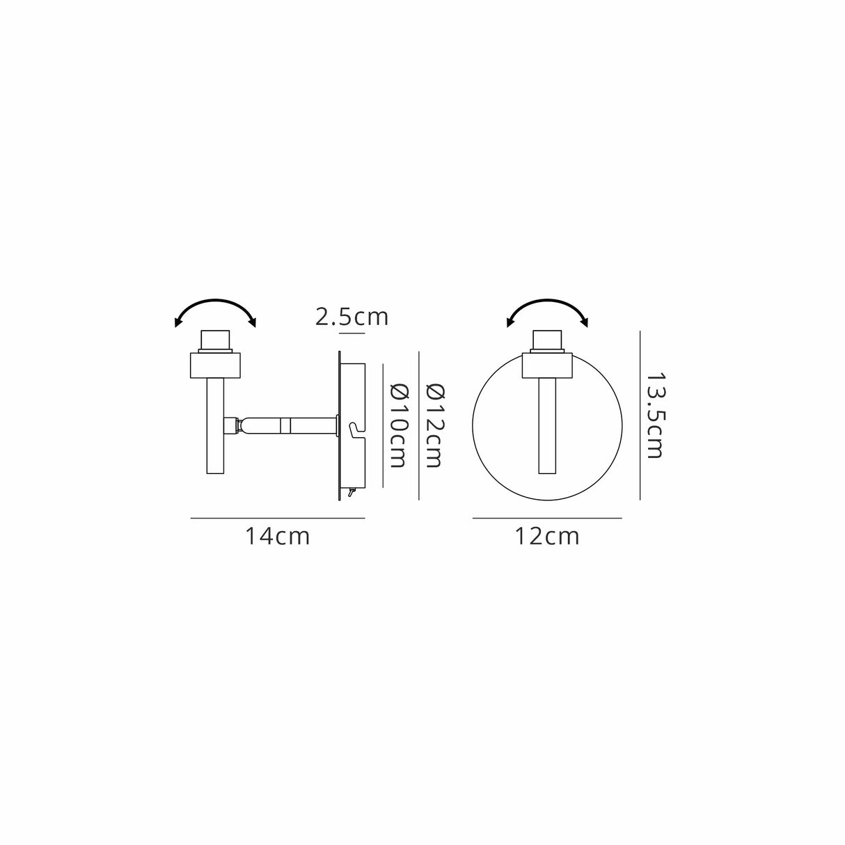 Lathen Polished Chrome 1 Light Adjustable G9 Universal Switched Wall Lamp, Suitable For A Vast Selection Of Glass Shades