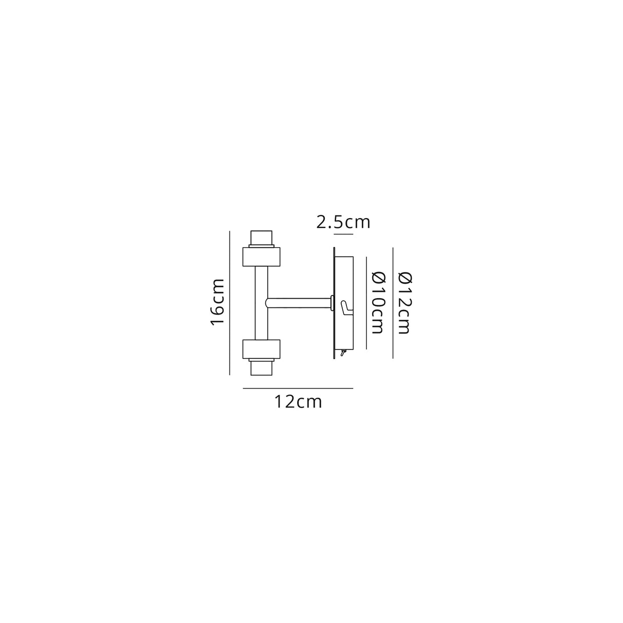 Lathen Polished Chrome 2 Light G9 Universal Switched Up / Down Wall Lamp, Suitable For A Vast Selection Of Glass Shades