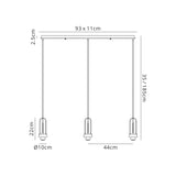 Allardyce Linear Suspension Kit, 3 x E27, Matt Black
