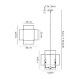 Coton Pendant, 4 x E14, Anthracite / Satin Nickel