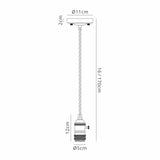 Rae Switched Pendant Light Kit 1.5m, 1 x E27, Antique Brass / Black 2 Core Twisted Cable