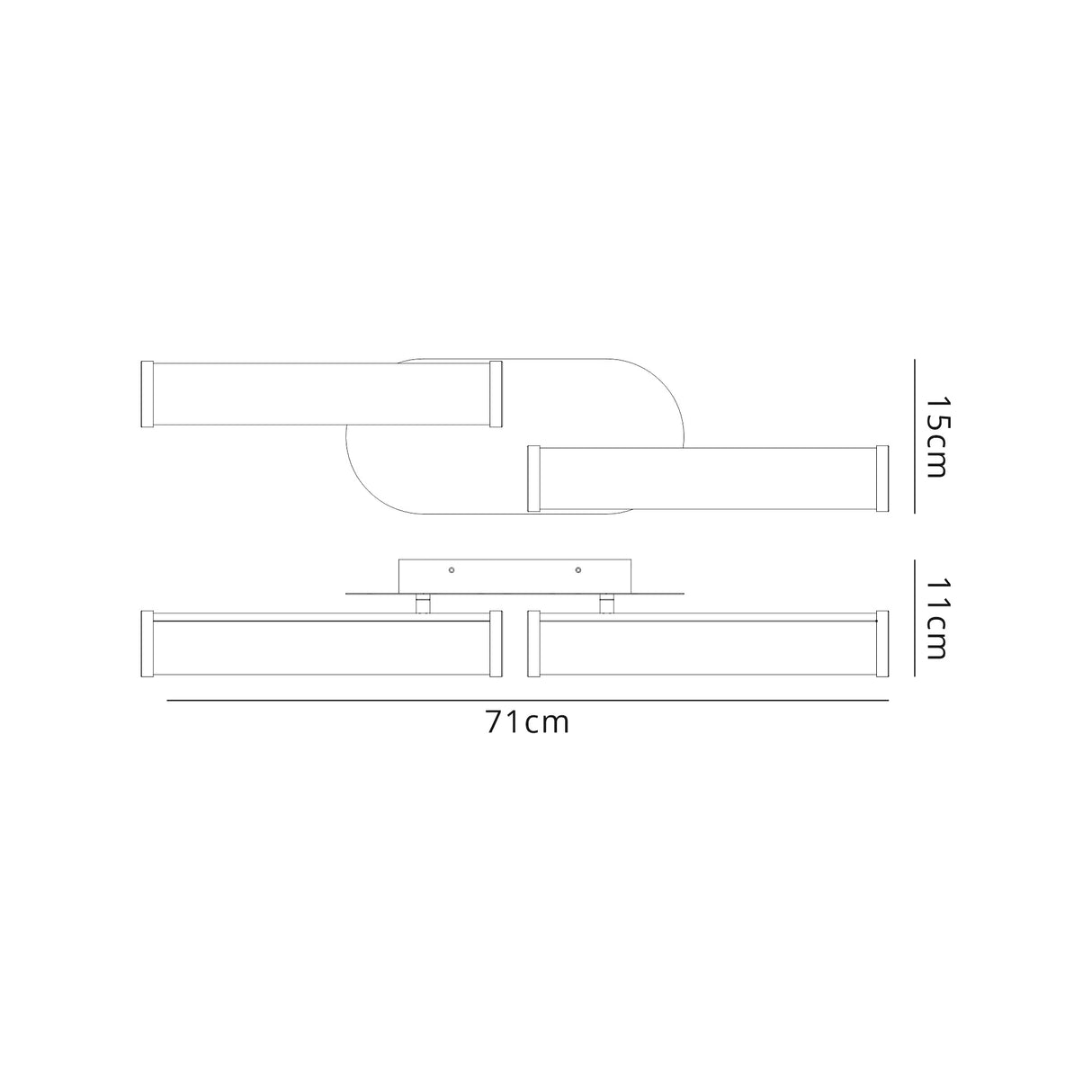 Wallace Ceiling Lamp, 2 x 9W LED, 4000K, 1153lm, IP44, Sand Black, 3yrs Warranty