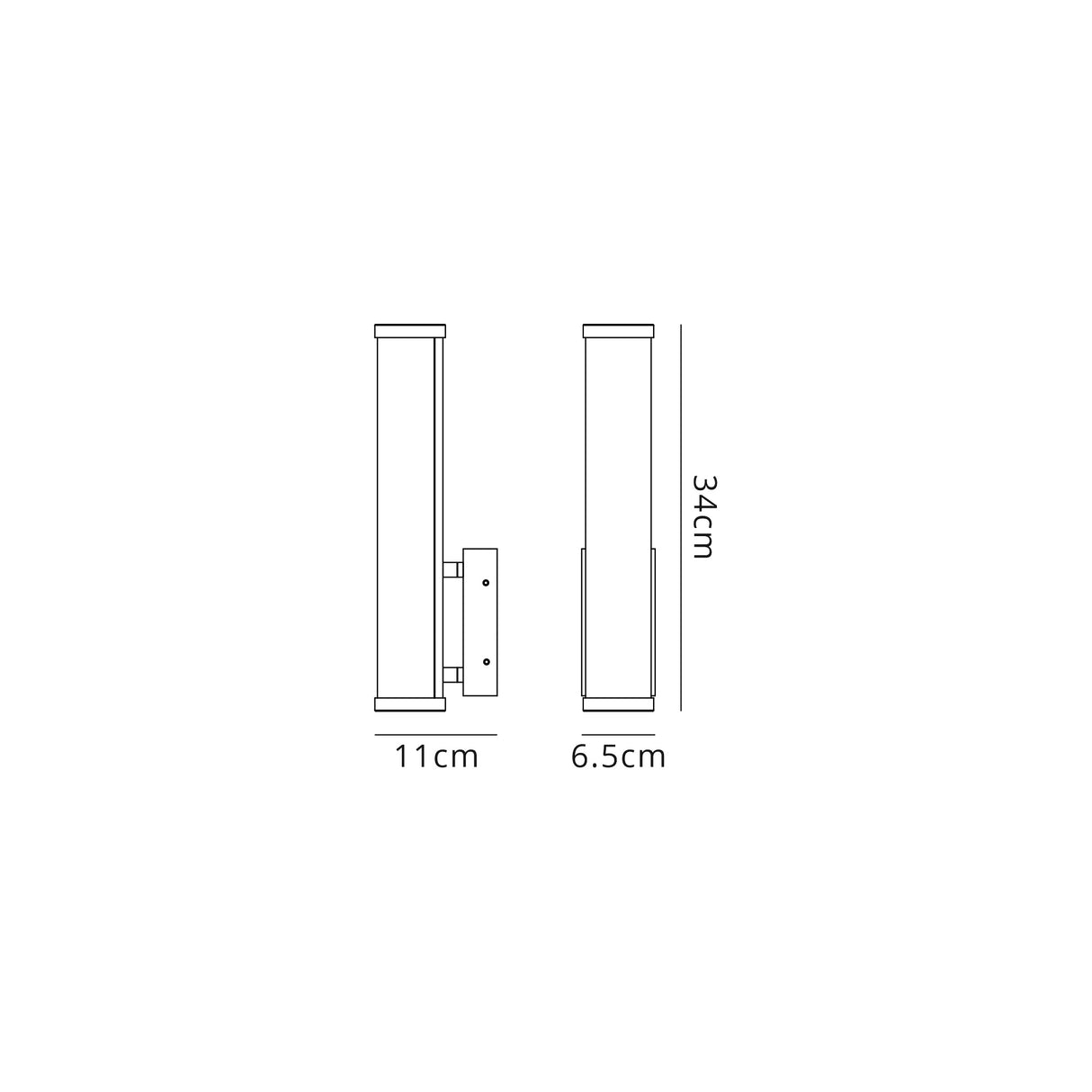 Wallace Wall Lamp Small, 1 x 9W LED, 4000K, 621lm, IP44,Sand Black, 3yrs Warranty
