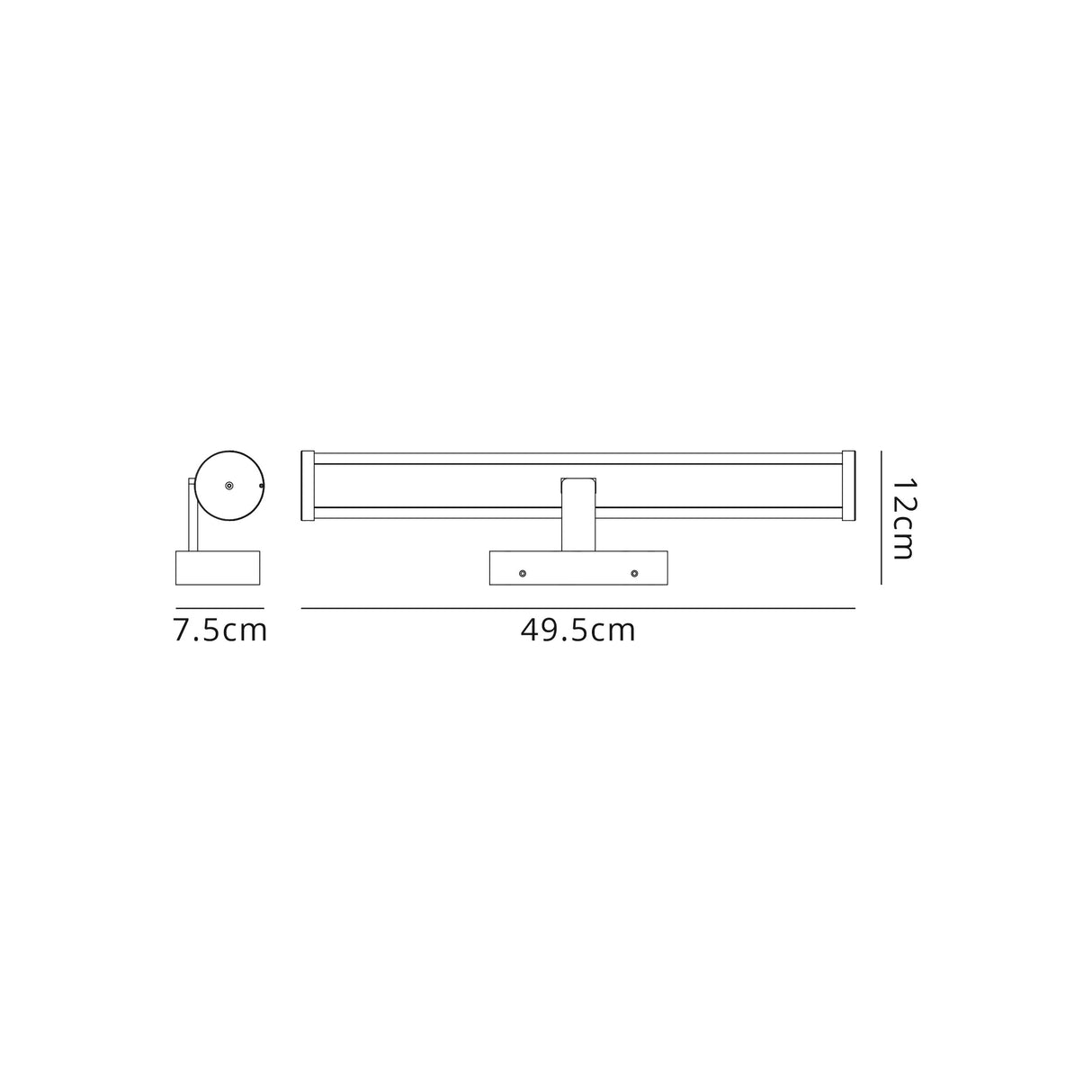 Wallace Wall Lamp Over Mirror, 1 x 12W LED, 4000K, 795lm, IP44,Sand Black, 3yrs Warranty