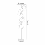 Ferguson Floor Lamp, 11 x G9, Satin Black, Chrome Plated Glass